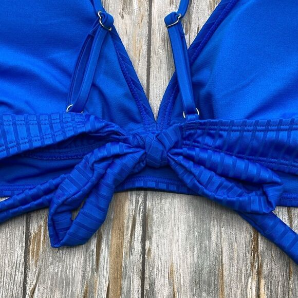 Ribbed Plunge Bikini Top, Size XXL - Picture 3 of 9